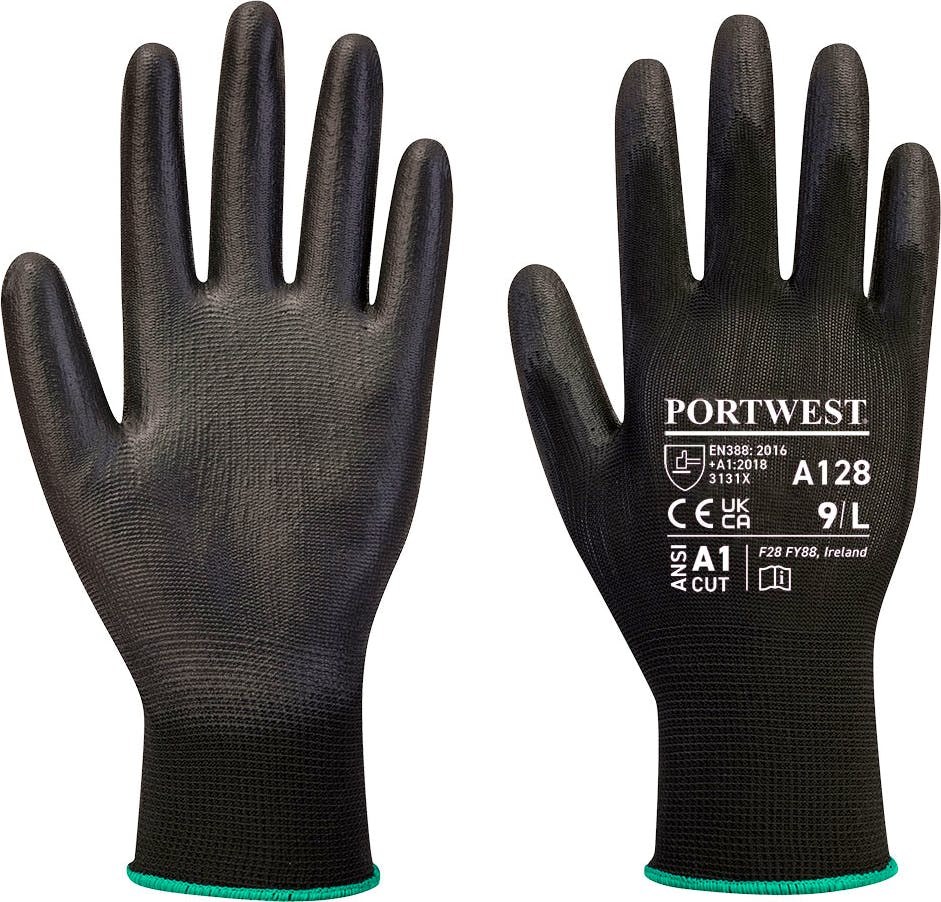 Portwest A128 PU Palm Glove Latex Free (Retail Pack)