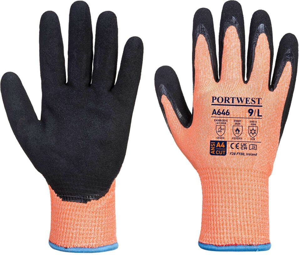 Portwest A646 Vis-Tex Winter HR Cut Glove Nitrile