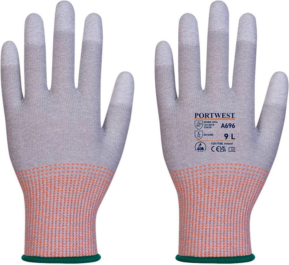 Portwest A696 LR13 ESD PU Fingertip Cut Glove (Pk12)