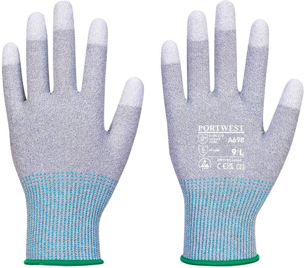 Portwest A698 MR13 ESD PU Fingertip Glove (Pk12)