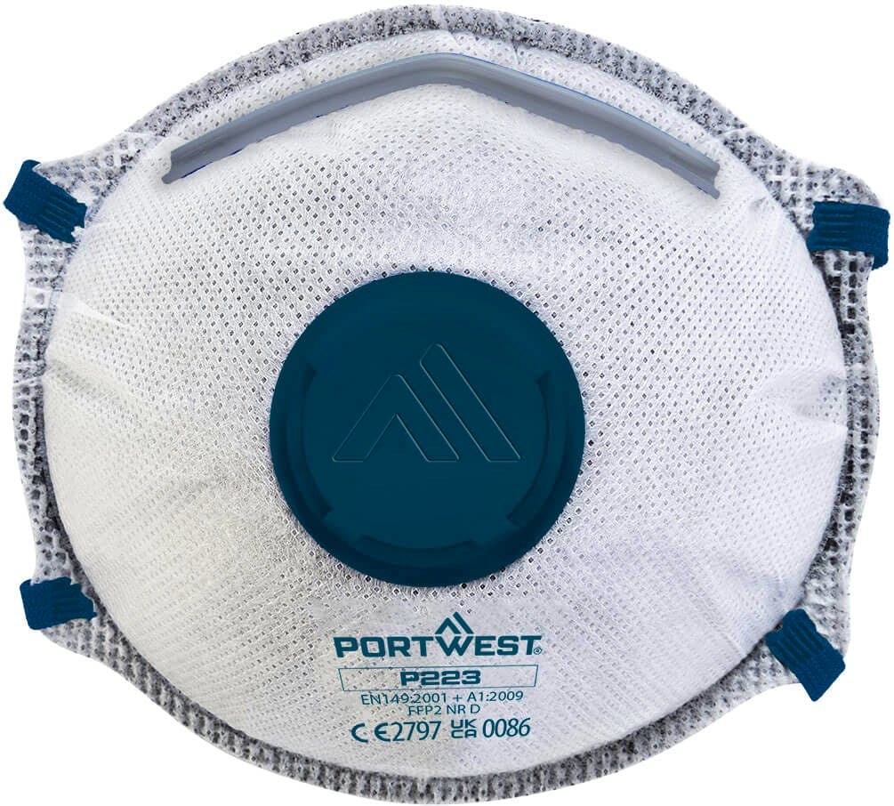 Portwest P223 FFP2 Carbon Valved Dolomite Respirator (Pk10)