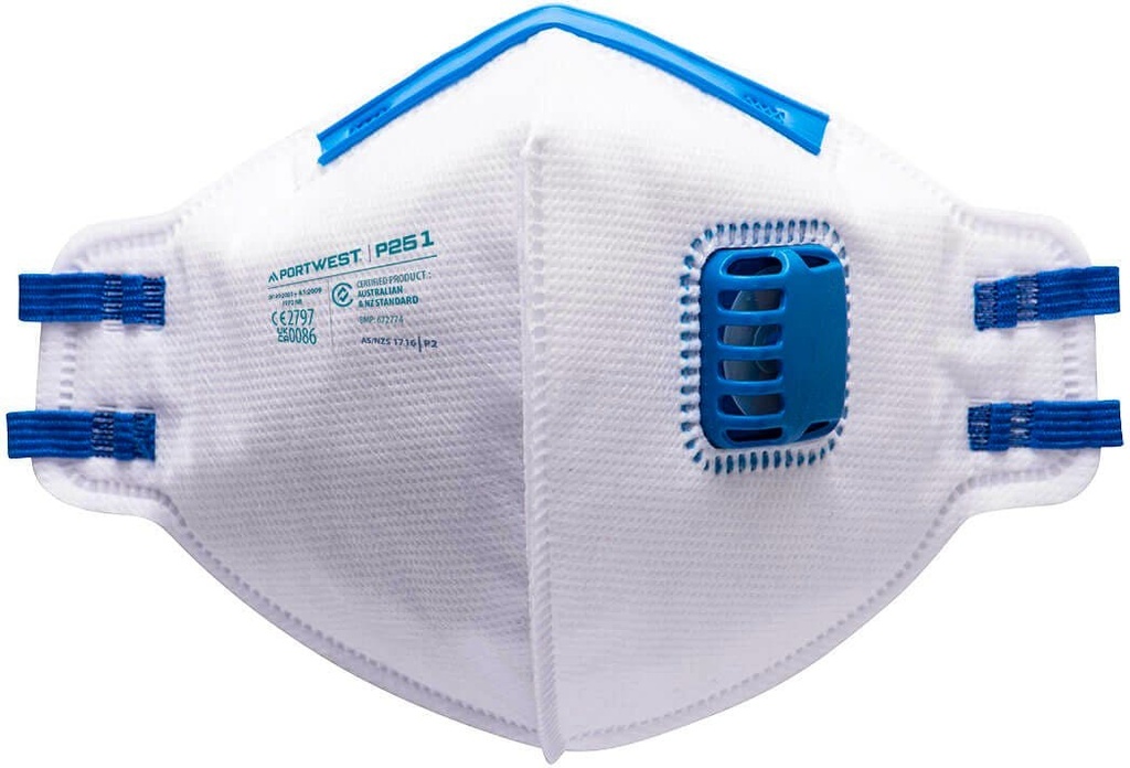 Portwest P251 FFP2 Valved Fold Flat Respirator (Pk20)