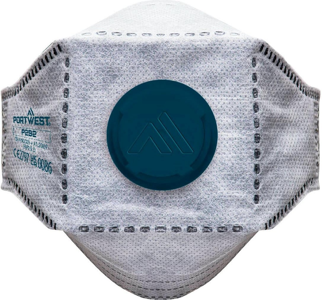 Portwest P292 EAGLE FFP2 Valved Carbon Fold Flat Respirator (Pk10)